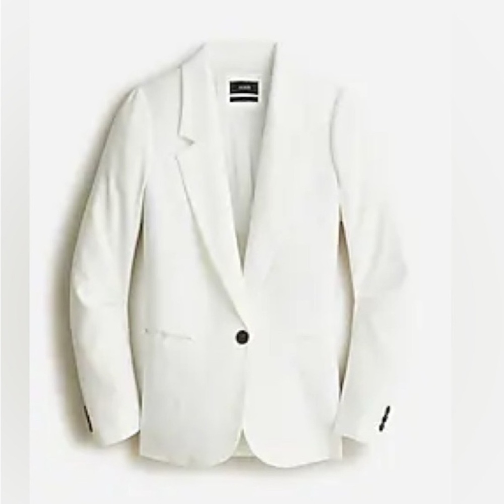 J. Crew White Parker jacket blazer stretch linen blend 2 new